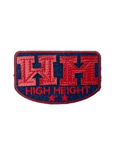Ecusson Thermocollant Jeans Broderie Rouge HH Etoiles 4x7 Cm