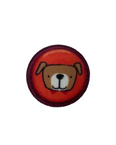 Patch Broderie Application Adhésif Thermoadhésif Rond Bébé Chien 4 Cm
