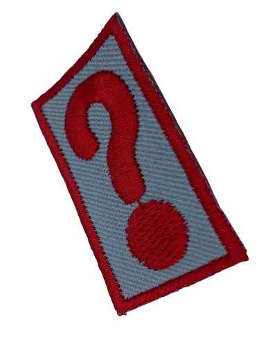 Application Ecusson Thermocollant Broderie Point D'Interrogation Rouge 5x3 Cm
