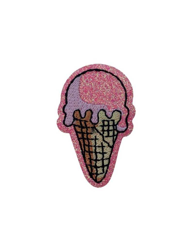 Thermoadhesive Application Glitter Ice Cream Embroidery Patch 5 Cm High