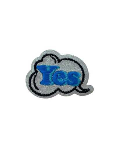 NO YES Cartoon Glitter Embroidery Iron-on Application 35x40 Mm