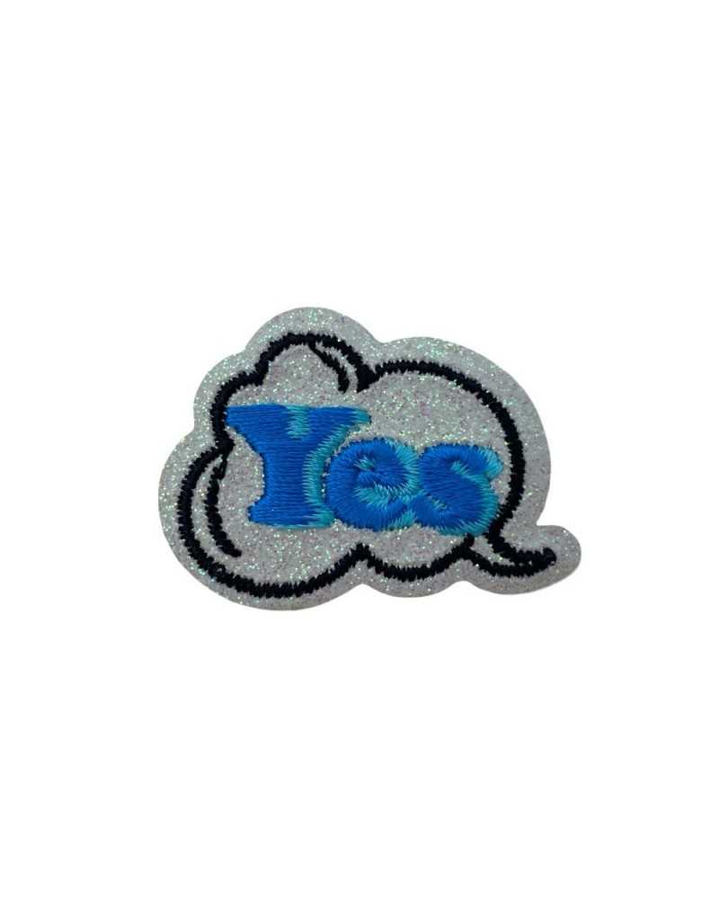 NO YES Cartoon Glitter Embroidery Iron-on Application 35x40 Mm