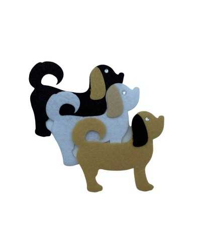 Iron-on Application Patch Dog Felt Strass 8x6 Cm