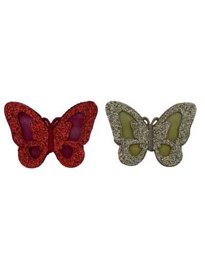 Thermoadhesive Application Glitter Butterfly Embroidery Patch 35x50 Mm