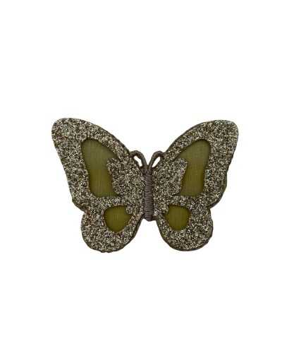 Aplicación Termoadhesivo Parche Bordado Mariposa Purpurina 35x50 Mm