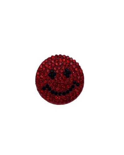 Application Patch Rond Thermocollant Smile Strass 27 Mm