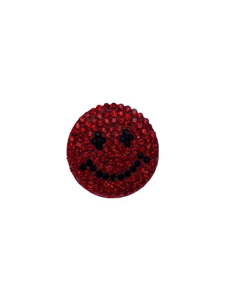 Application Patch Rond Thermocollant Smile Strass 27 Mm