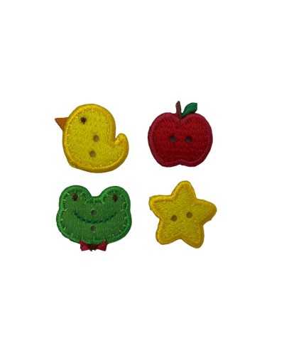 Iron-on Application Fruit Animal Shape Button Holes 2 Cm