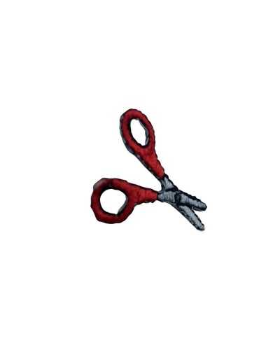 Ciseaux Application Poignée Rouge Ecusson Thermocollant Broderie 3x2 Cm