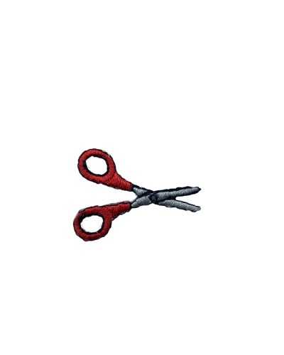 Scissors Application Red Handle Iron-on Patch Embroidery 3x2 Cm