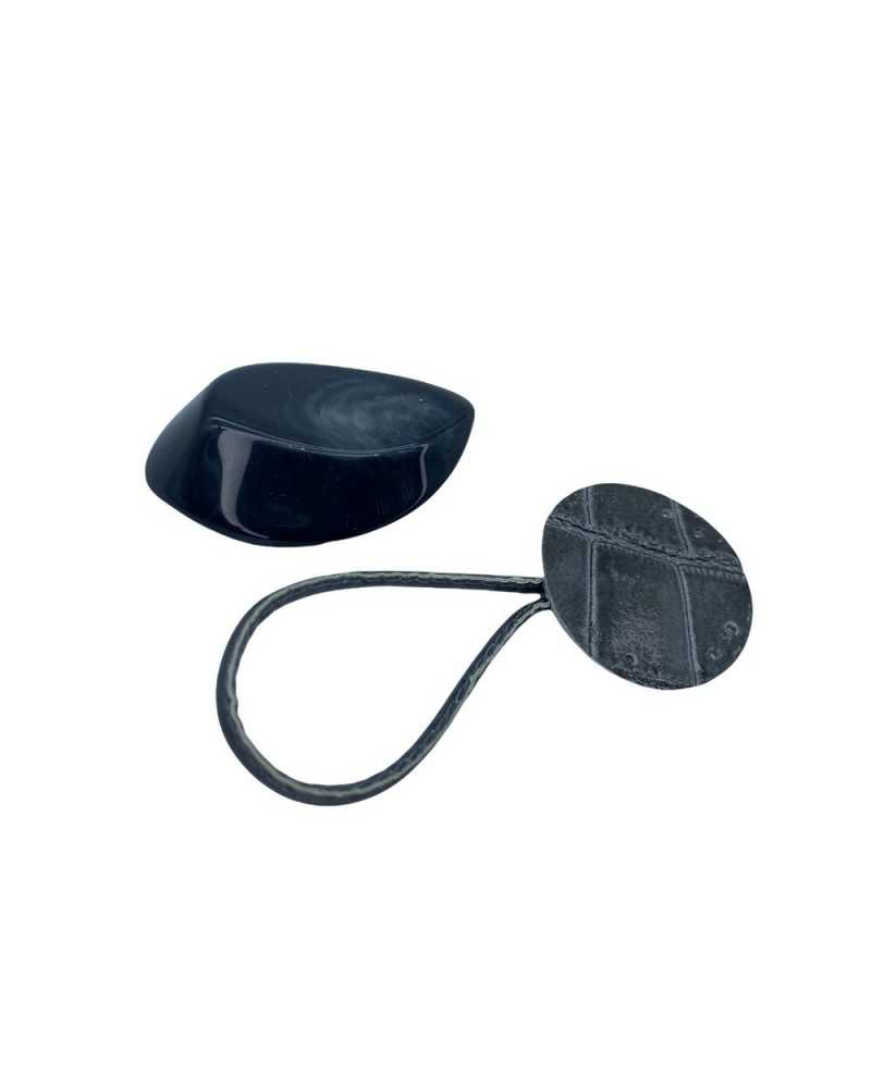 Knebelknopf aus Pythonlederimitat, Kordel aus Kunstleder, 11 x 35 mm