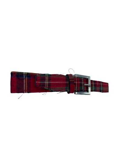 Toggle Boucle Métal Tissu Kilt Rouge 18x2 Cm
