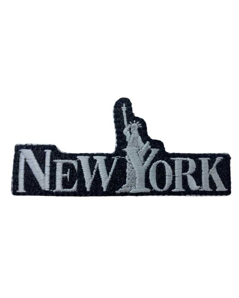 Thermoadhäsiver Aufnäher mit glitzernder Stickerei „New York“ 100 x 45 mm