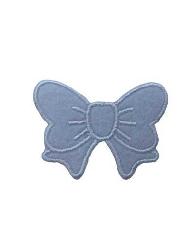 Anwendung Aufnäher zum Aufbügeln, Baby-Schleife, Stickerei, Samtkokarde, 45 x 35 mm