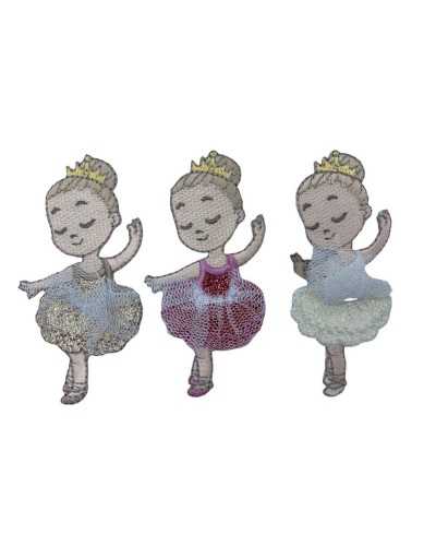 Aufnäher zum Aufbügeln, bestickt, Ballerina-Tanz-Tutu, 8 cm
