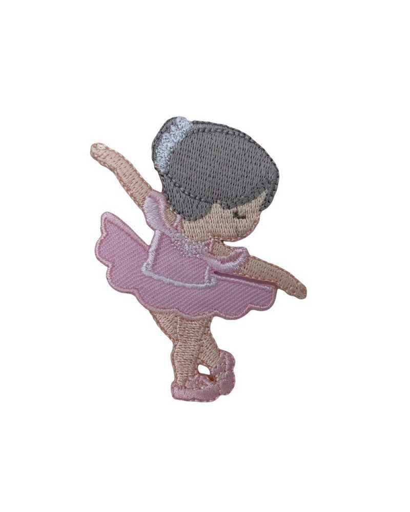 Applicazione Toppa Patch Termoadesiva Baby Ricamo Ballerina Tutù 7x6 Cm