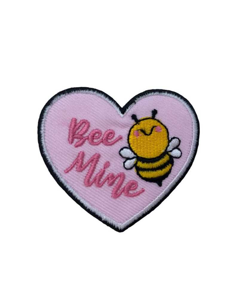 Application Patch Thermoadhesive Baby Embroidery Heart Bee BEE MINE 6x5 Cm
