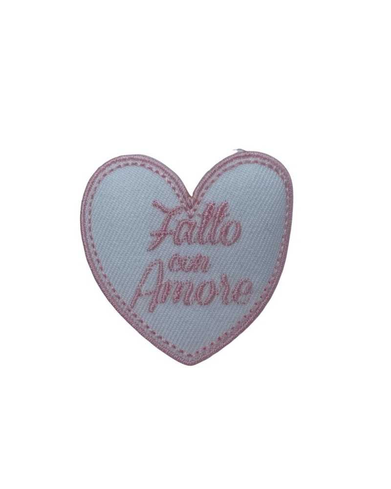Applikationspatch zum Aufbügeln, Baby-Stickerei, Herz mit Liebe, 45 x 40 mm