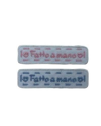 Application Iron-on Patch Baby Embroidery Written Done With Love 60x15 Mm