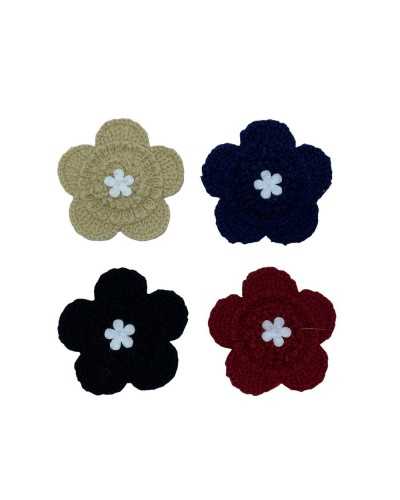 Häkelblumen-Aufnäher zum Aufbügeln, 45 mm