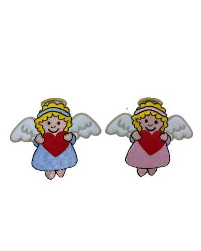 Iron-on Application Angel Wings Halo Gold Lurex 6x7