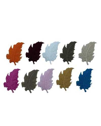 Application Leaf Patch Embroidery Macramé Fusible 40x25 Mm