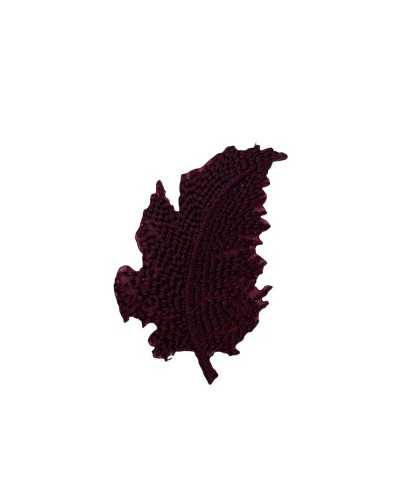 Application Feuille Ecusson Broderie Macramé Thermocollant 40x25 Mm