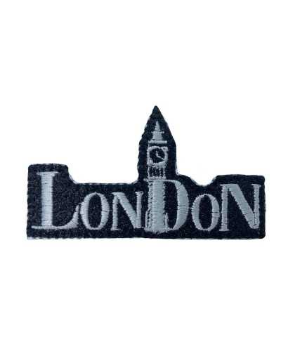 Thermoadhesive Application Patch Glitter Lurex Embroidered Written London 70x45 Mm