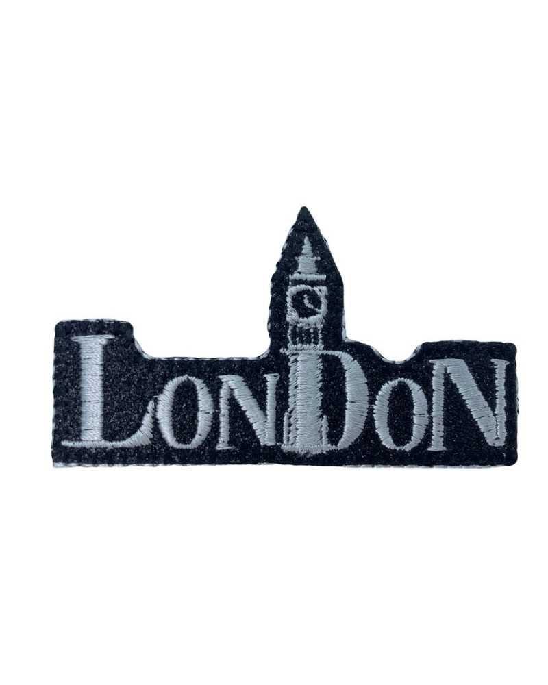 Écusson Application Thermoadhésif Paillettes Lurex Brodé Écrit Londres 70x45 Mm