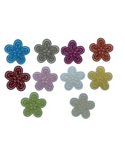 Application Flower Patch Embroidery Macramé Fusible 35 Mm