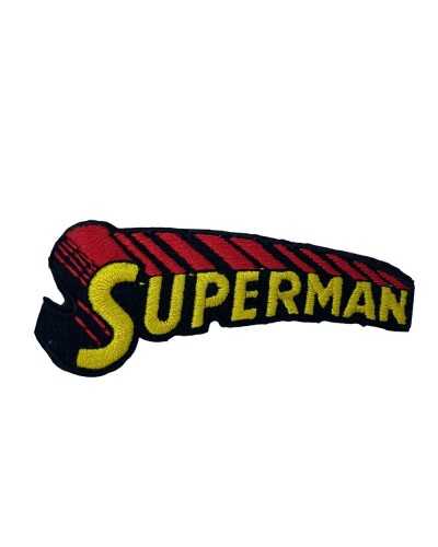 Aplicación Termoadhesiva Parche Bordado Escrito Superman 7x3 Cm