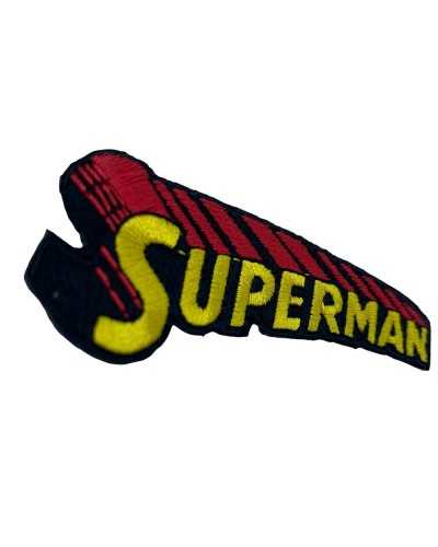 Ecusson Broderie Ecrit Application Thermocollante Superman 7x3 Cm