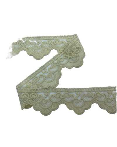 19,50 Mt Passamaneria Merletto Tulle Punta Ricamo Ghirigoro Smerlato Mano Cotone Matto Alto 6 Cm