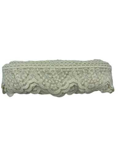 Besatz, gewellte Spitze, Tüll, Stickerei, Blume, handgefertigt, verrückte Baumwolle, Höhe 6 cm