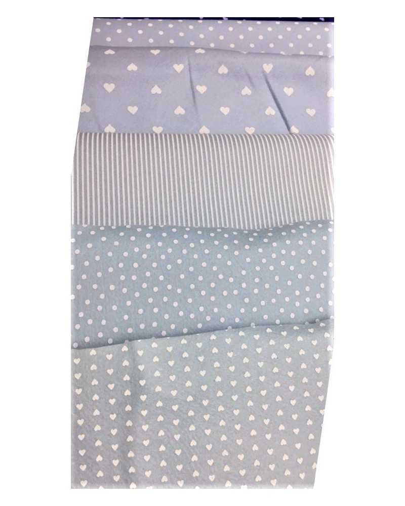 Tela lenci estampada fondo celeste pieza de 50x90 cm