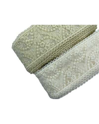 Passementerie Bord Dentelle Cloison Tulle Broderie Fleur Fait Main Coton Mat Haut 8 Cm