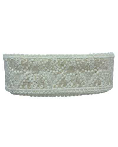 19.50 Mt Trimmings Lace Edge Partition Tulle Flower Little Hand Embroidery Matt Cotton High 8 Cm