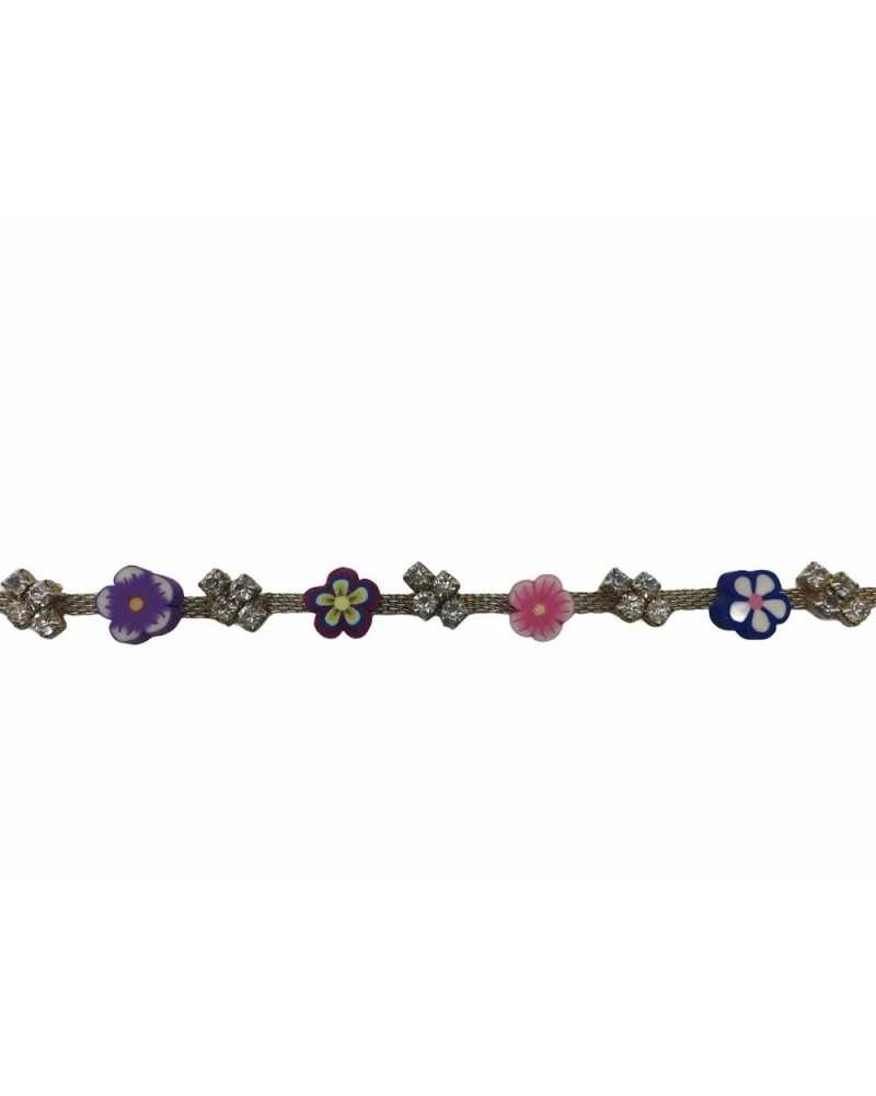 25 Cm Trimmings Fashion Jewel Little Flowers Fuchsia High 1 Cm