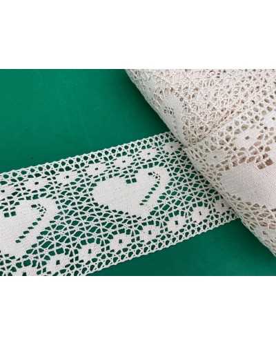 Trimmings Cotton Lace Partition Border Type Crochet Heart 10 Cm High