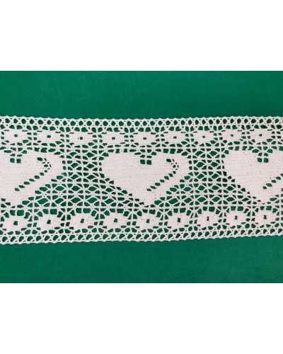 Trimmings Cotton Lace Partition Border Type Crochet Heart 10 Cm High