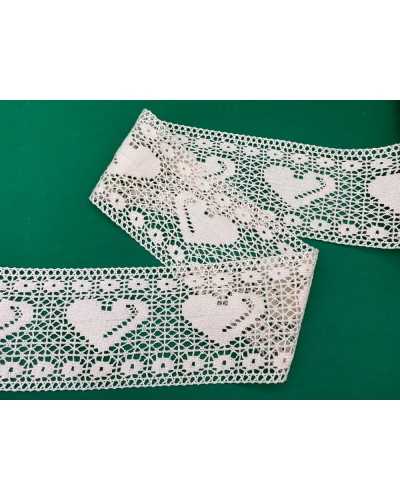 Trimmings Cotton Lace Partition Border Type Crochet Heart 10 Cm High