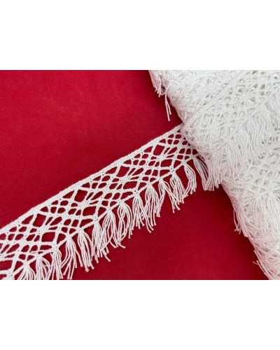 Passementerie Dentelle Coton Petite Frange Bordure Type Crochet 4 Cm De Haut