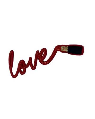 Application Love Iron-on Lipstick Lurex Embroidered Patch Marbet Love Red 75x25 Mm