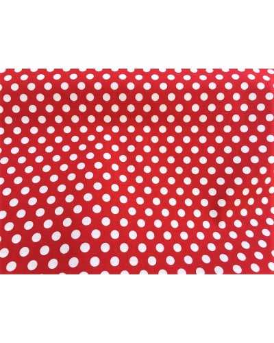 50 cm Baumwollstoff mit Punkten, 10 mm, weiß bedruckt, 1,50 m hoch