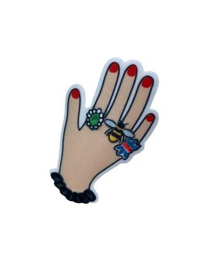 Thermoadhesive Application Patch Marbet Embroidery Rings Bracelet Hand Fabric Satin 45x85 Mm