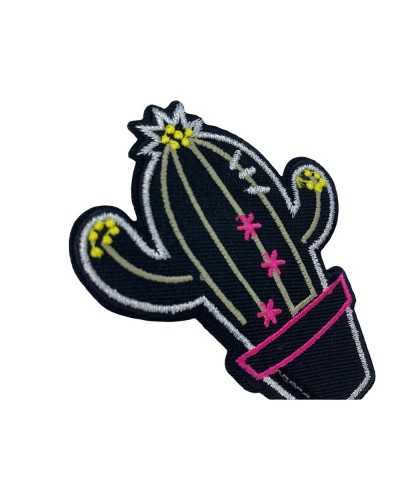 Adhesive Application Black Cactus Embroidery Iron-on Patch Patch 6x8 Cm