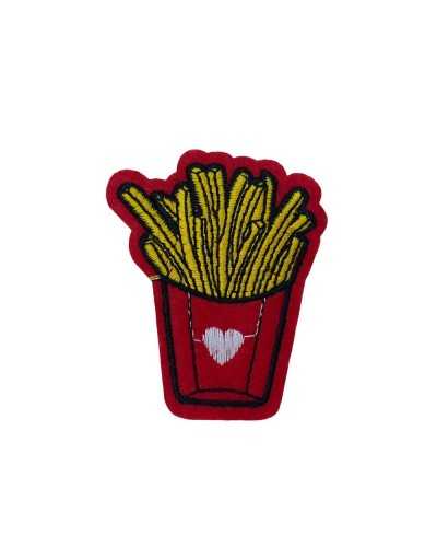 Aplicación Termoadhesiva Patatas Fritas Stik Corazón Bordado 65x55 Mm