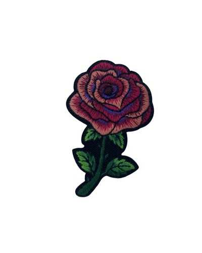 Thermoadhäsiver Applikationspatch Marbet, bestickte Rosenstielblätter, 45 x 70 mm