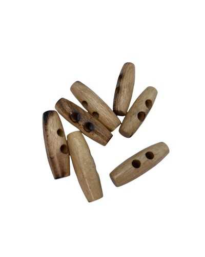 Bottone Olivette Alamaro Legno Naturale Lungo 4 Cm