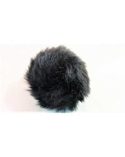 Application round pom poms in faux fur 6 cm bags and fashion accessories